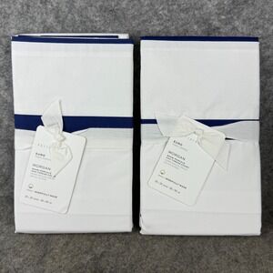 2 POTTERY BARN MORGAN‎ SHAMS Euro square 26x26 TWILIGHT organic cotton 400TC NWT